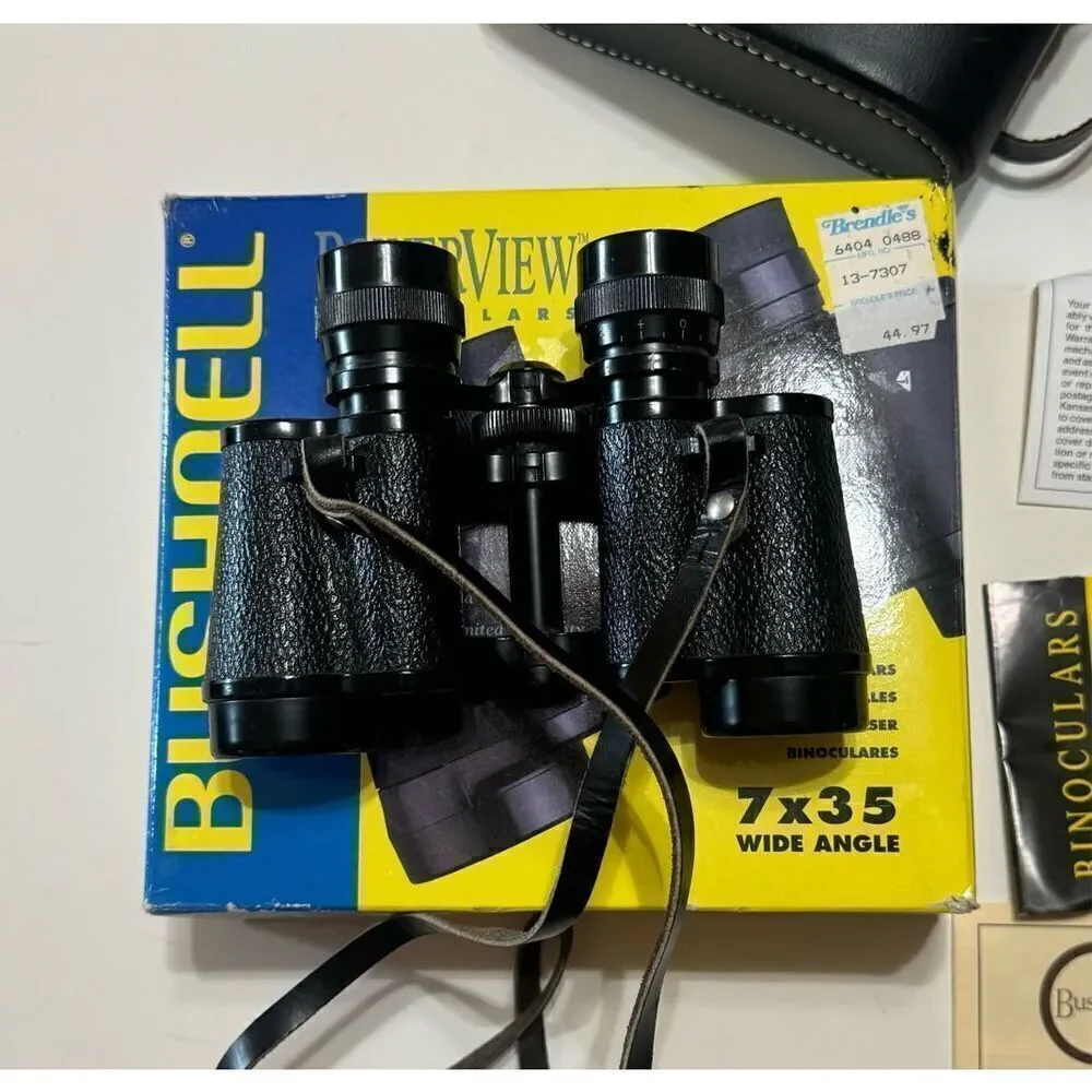 Bushnell Powerview 7x35 Wide Angle Binoculars 13-7307 w/ box and papers